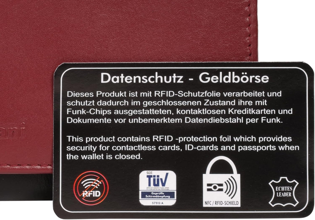 bruno banani Geldbörse Echt Leder Damen | elegante Geldbörse, 19 Kartenfächer, RFID-Schutz, Münz- un