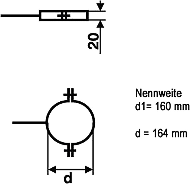 raik Rauchrohr/Ofenrohr Rohrschelle Wandbefestigung 160 mm Durchmesser Stahlblech Gussgrau SH116-160