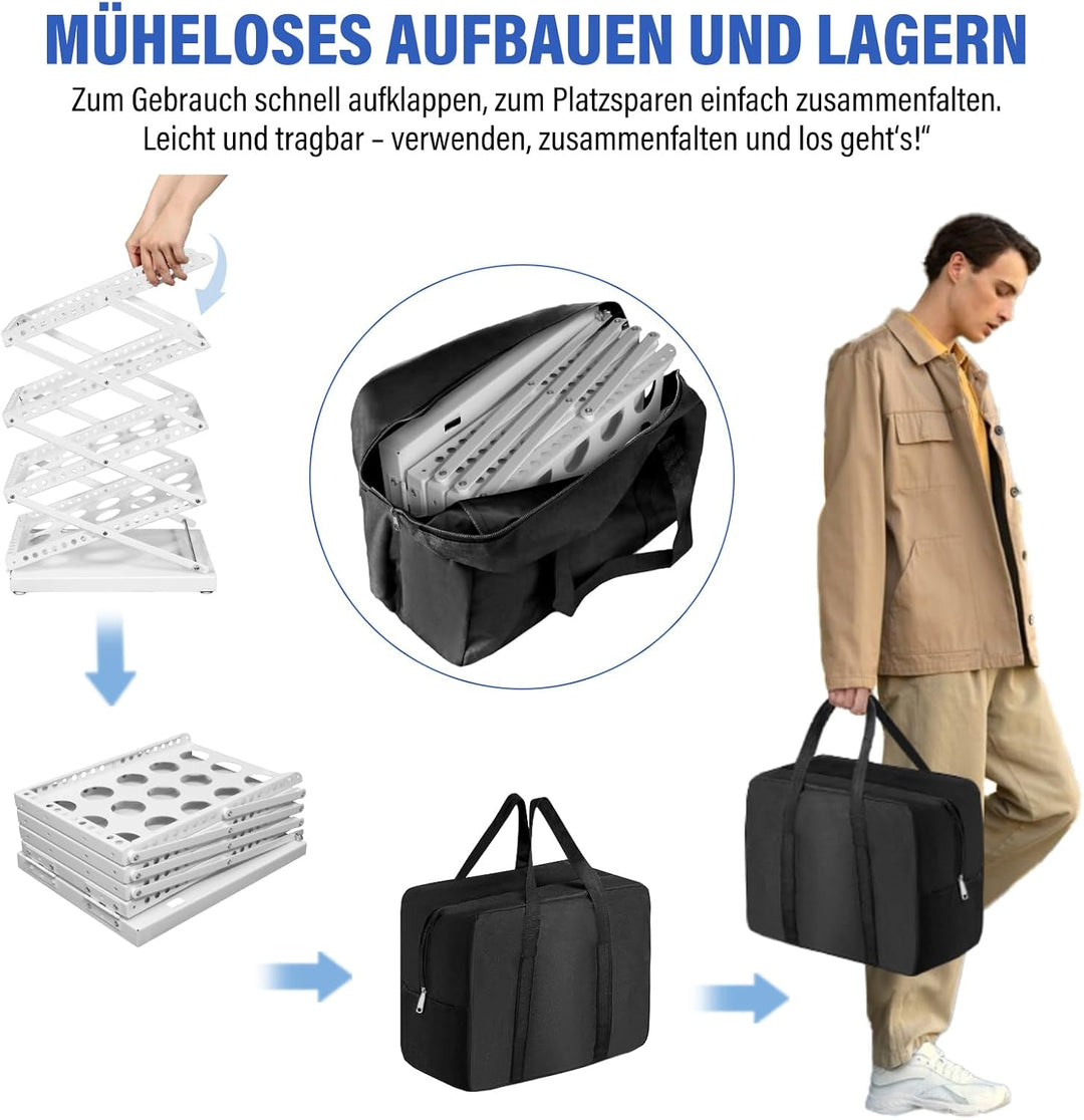 SUNDOY Faltbarer Zeitschriftenständer mit 4 Taschen, Magazinhalter & Broschüre Prospekthalter mit Tr