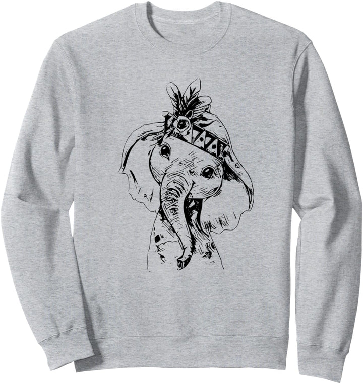 Elefanten Motiv Elefant Tiermotiv Wildtiere Afrika Tiere Sweatshirt