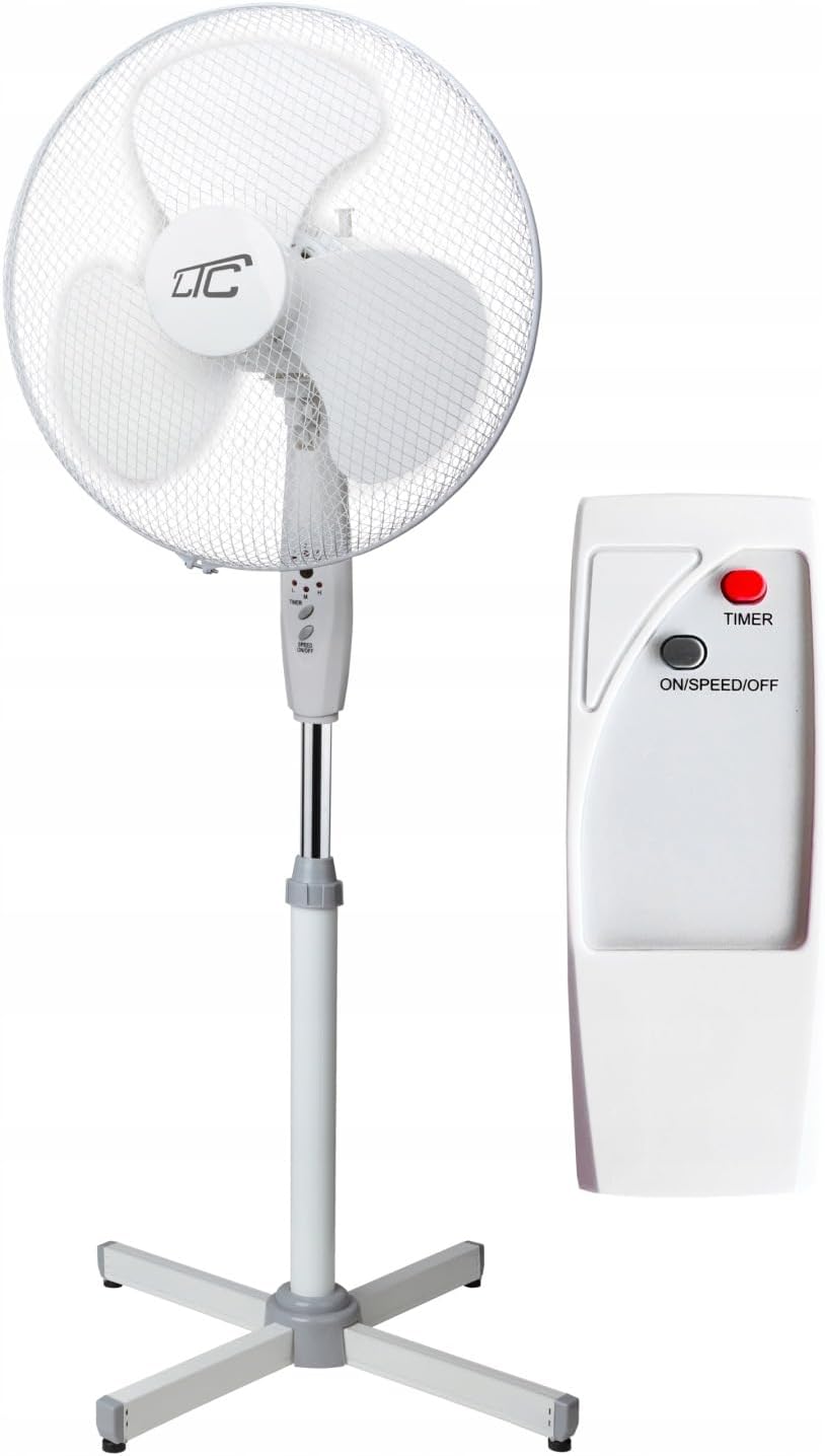 LTC Standventilator 50W mit Fernbedienung – Leistungsstarker Bodenventilator, Oszillierend, 3 Geschw