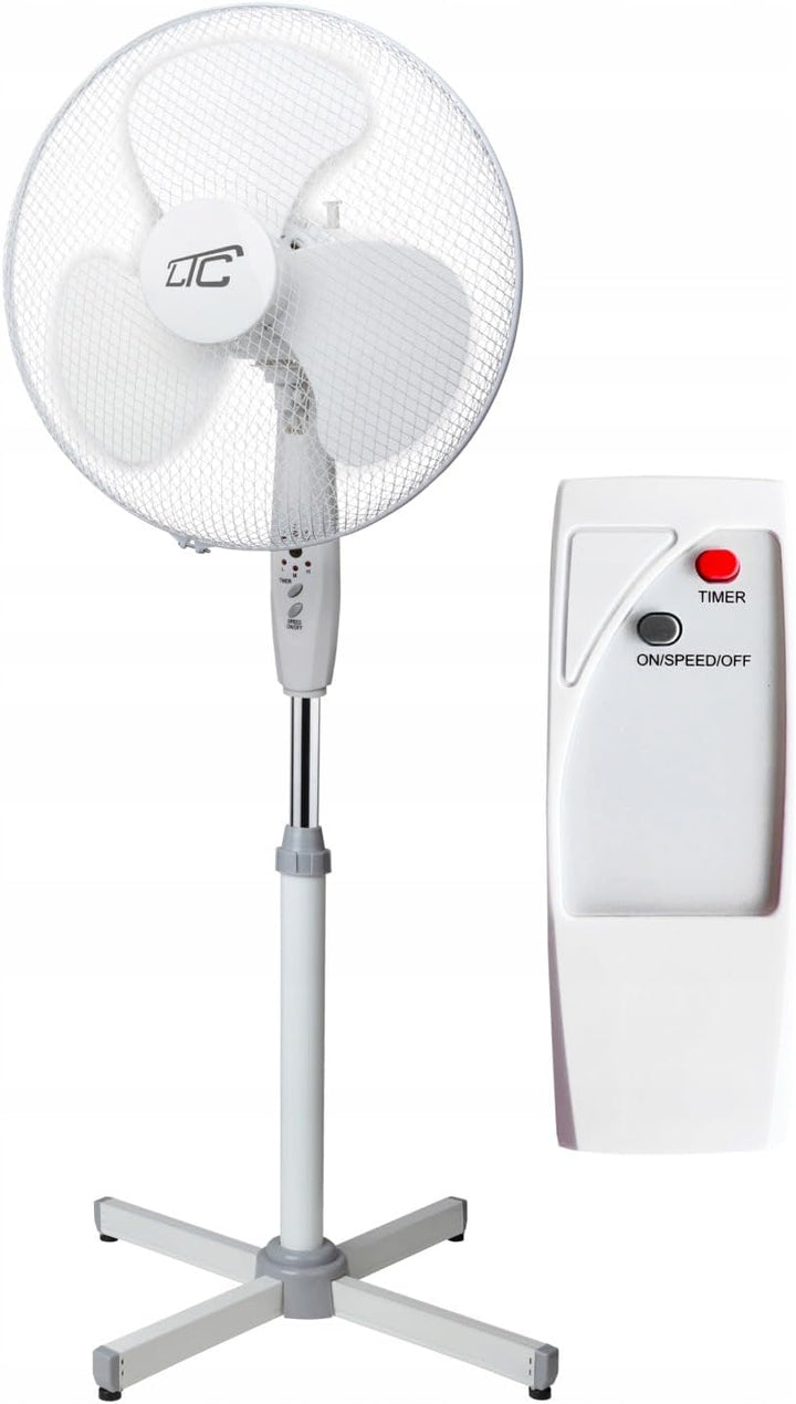 LTC Standventilator 50W mit Fernbedienung – Leistungsstarker Bodenventilator, Oszillierend, 3 Geschw