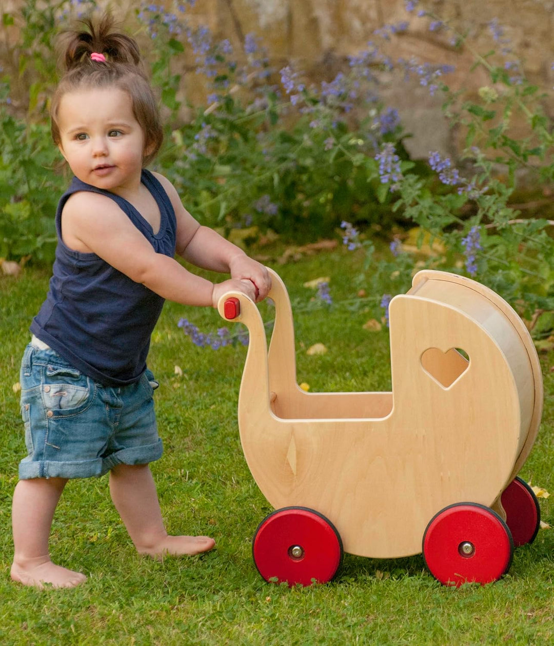 Moover MOOV-n-002 Holz-Puppenwagen, Natur, 46 x 24 x 45 Centimeters