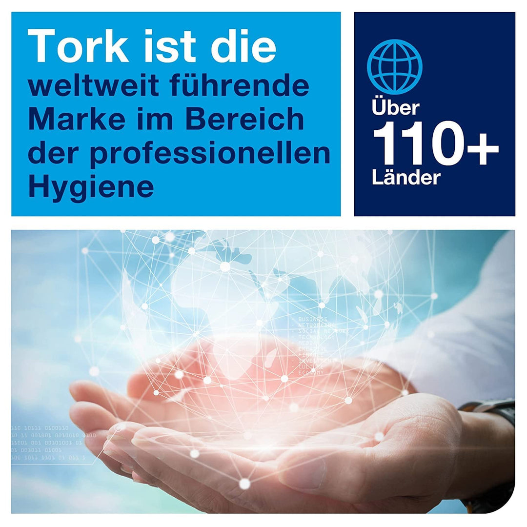 Tork Mini-Papierhandtuchspender mit Zentraleinzug zur Wandmontage + Nachfüllpackung - M1 - Mehrzweck