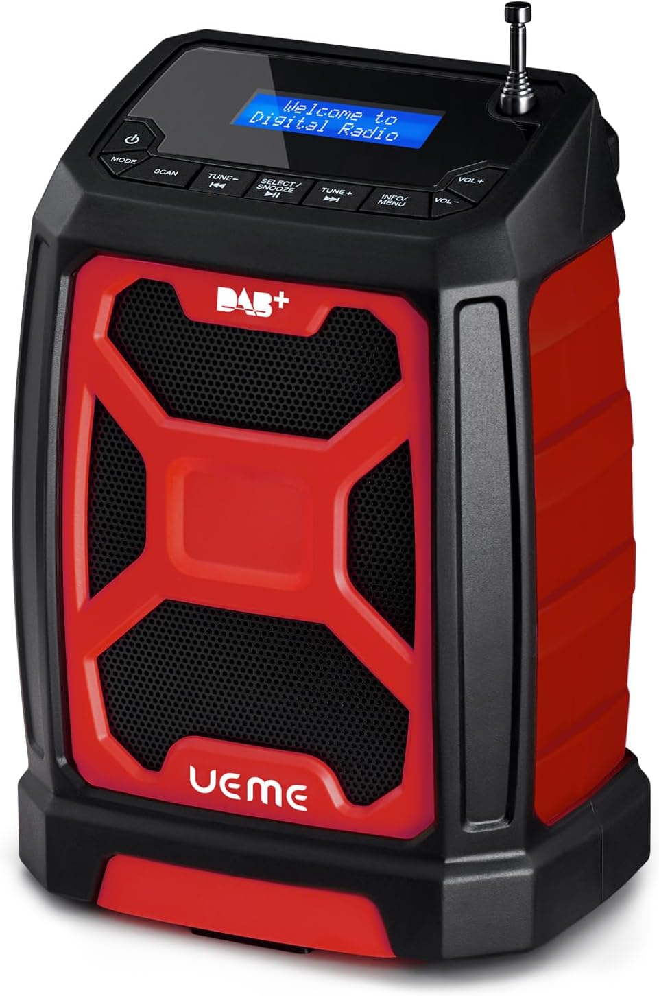 Baustellenradio Mit Akku Aufladbar (6000mAh), Tragbares DAB+/FM Radio, Bluetooth Lautsprecher & Dual