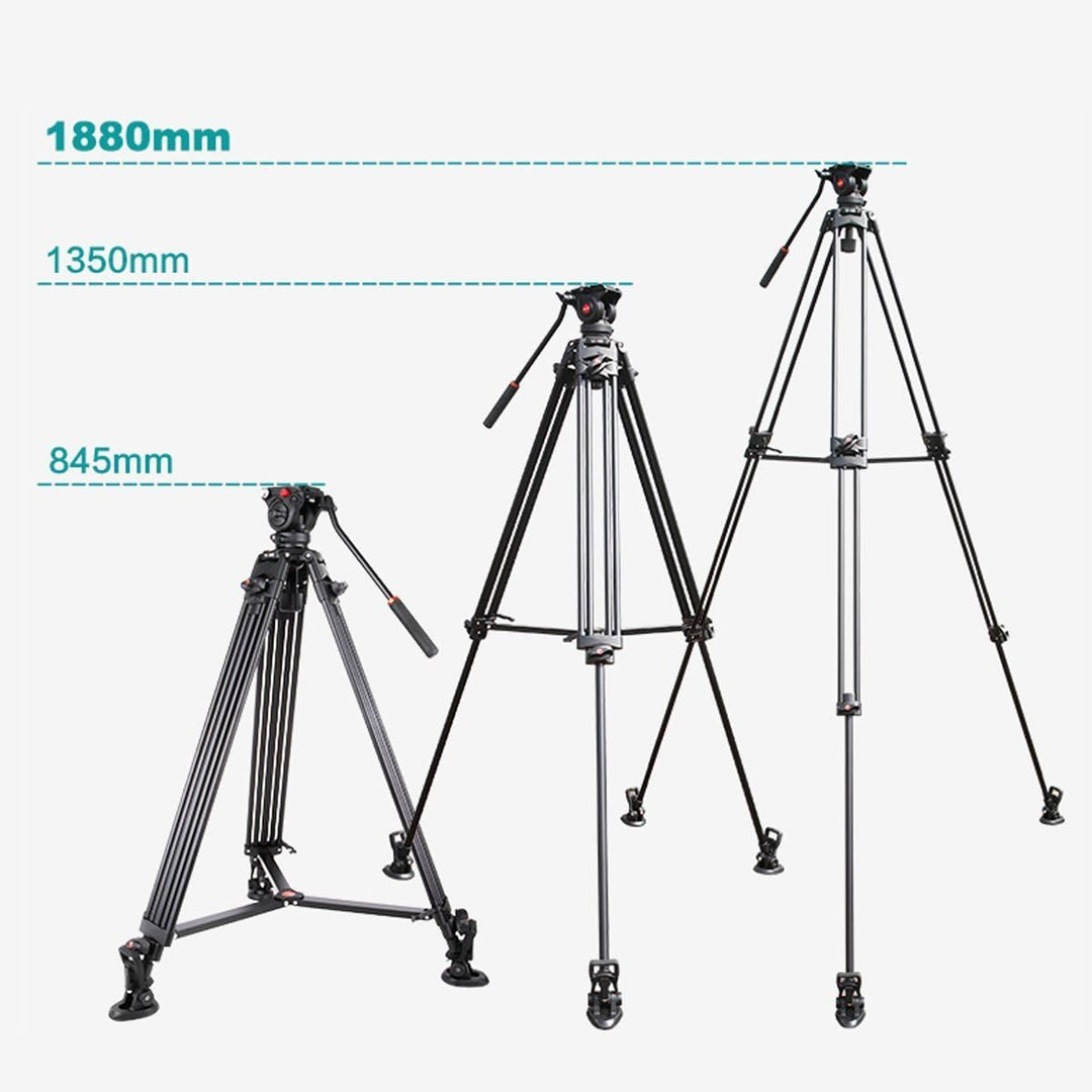 VILTROX VX-18M 188cm / 74 Zoll Panorama Kamera Dreibein Stative mit Fluid Drag Kopf für DSLR Kamera