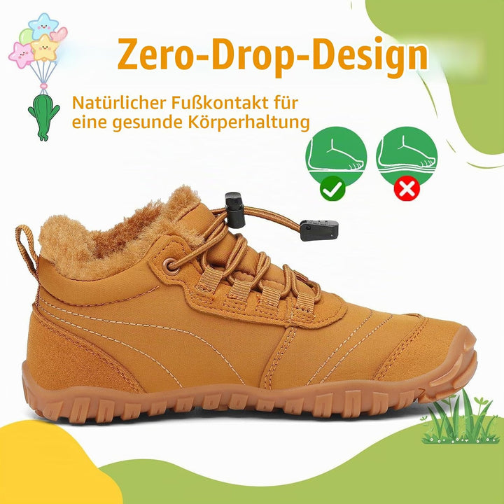 SAGUARO Kinder Winter Barfussschuhe Winterschuhe Warme Gefüttert Wanderschuhe Leicht rutschfest Wint