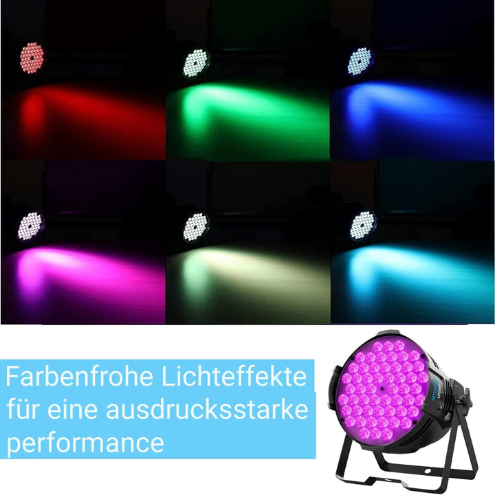 BETOPPER Partylicht Bühnenlicht 160W LED Par Scheinwerfer, 54x3W LED RGB Lichteffekte DJ Lichter mit