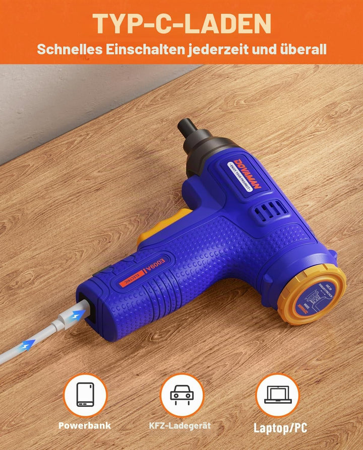 DOVAMAN E009A 6NM Akkuschrauber, Integrierte Bit-Aufbewahrung, Type-C-Schnellladung, LED, 4V Tragbar