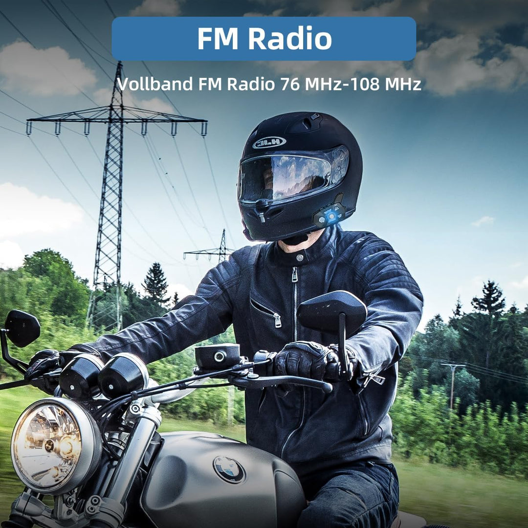 WAYXIN R9 6 Wege Motorrad Headset,Intercom Motorrad Kommunikationssystem,Reichweite der Helm Headset