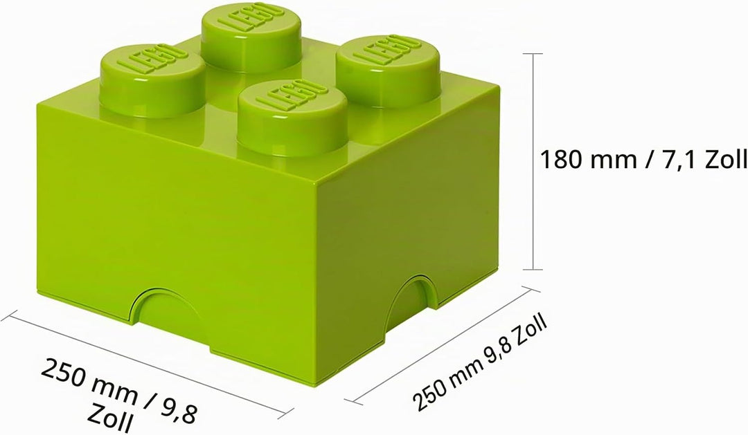 Room Copenhagen 4003 Aufbewahrungsstein, 4 Noppen, Stapelbare Aufbewahrungsbox, 5,7 l, lindgrün Brig