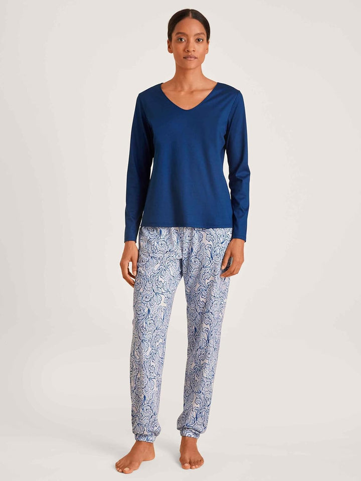CALIDA Damen Favourites Paisley T-Shirt 32-34 Sodalite Blue, 32-34 Sodalite Blue