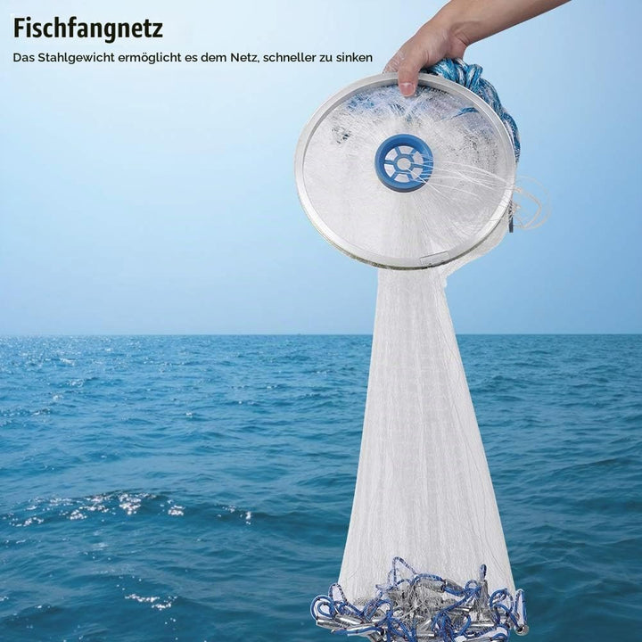 Wurfnetz Zum Fischen, Tragbares Fischernetz, Nylon Mesh Fischnetz zum Fangen von Angelnetz Angelzube