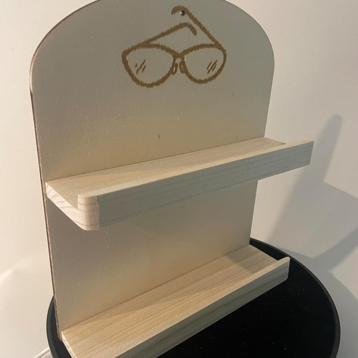 Brillenablage für Sauna, Holz Brillenregal mit Brillen-Symbol, Saunaraum Zubehör