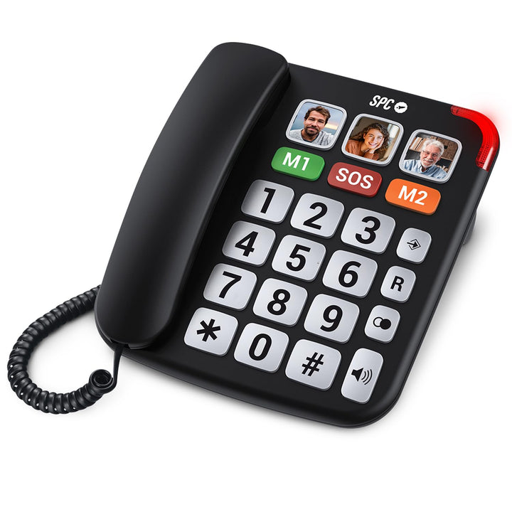 SPC Comfort Numbers Pro - Senioren-Festnetztelefon mit grossen Tasten und lautem Klingeln | Verstärk