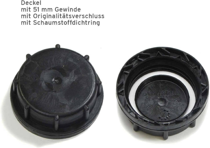 Octopus 10x 5L Kanister leer aus HDPE, mit Verschluss DIN 51mm und UN Zulassung, Wasserkanister, 10x