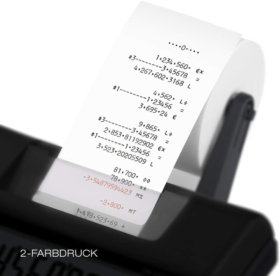 Casio Druckender Tischrechner HR-200RCE, 12-stellig, 2-Farbdruck, Wiederholungsdruck, Steuerberechnu