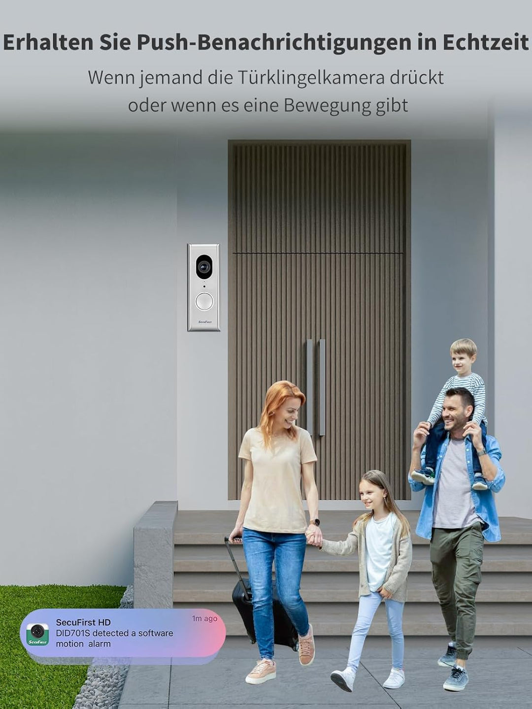 SecuFirst Türklingel mit Kamera mit Chime,Video Türklingel Kabelgebunden,WLAN Klingel Haustür Aussen