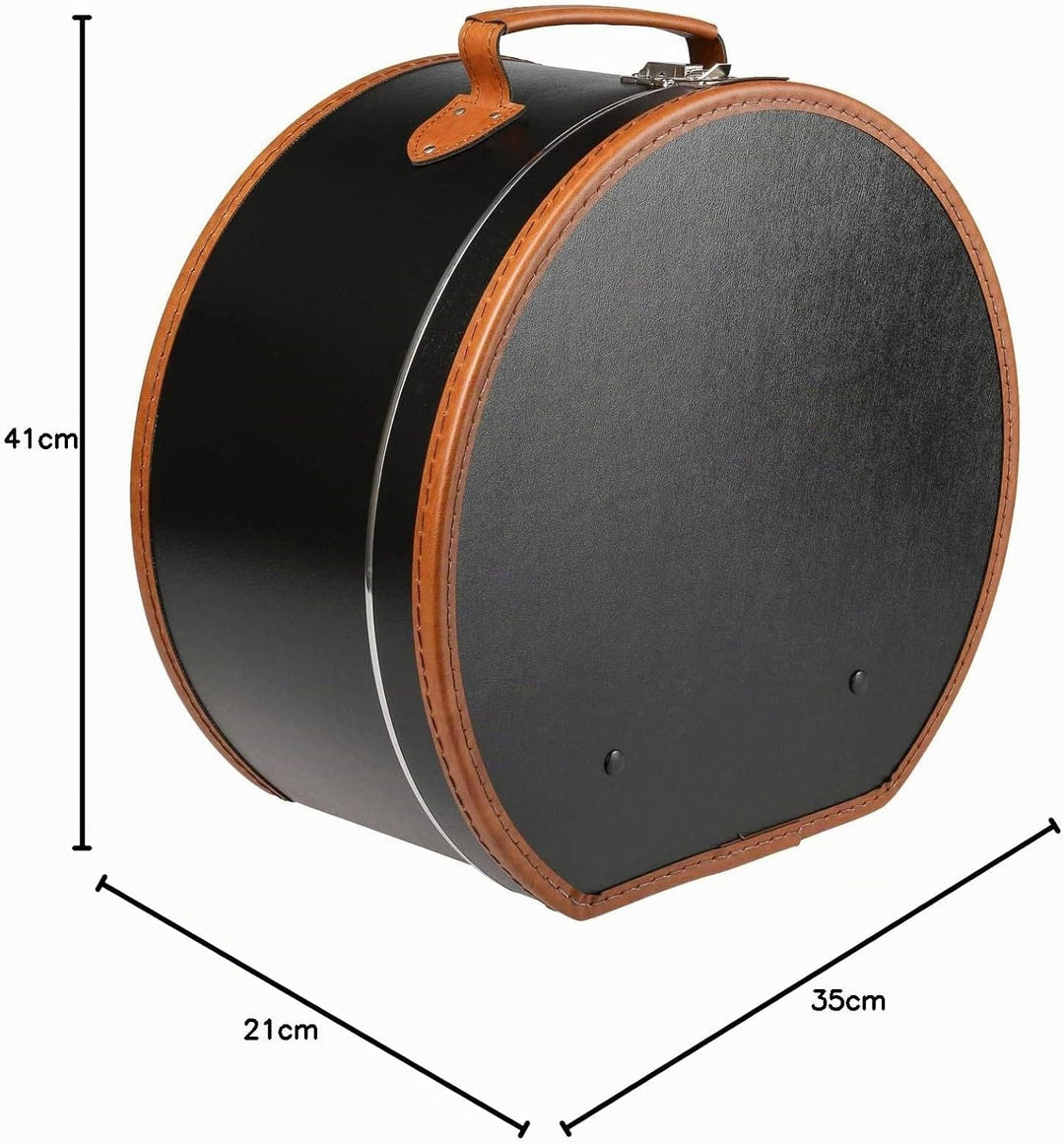 Lierys runder Hutkoffer - Masse: 40 cm x 21 cm - grosse Hutschachtel mit Kunstleder - Hutbox zur Auf