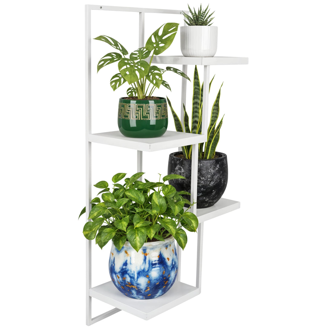 Pflanzregal Wand - Blumenhalter Hängend - RIPIANI Metal Moderne Wand Deko (Weiss, 38x20x80) Weiss 38