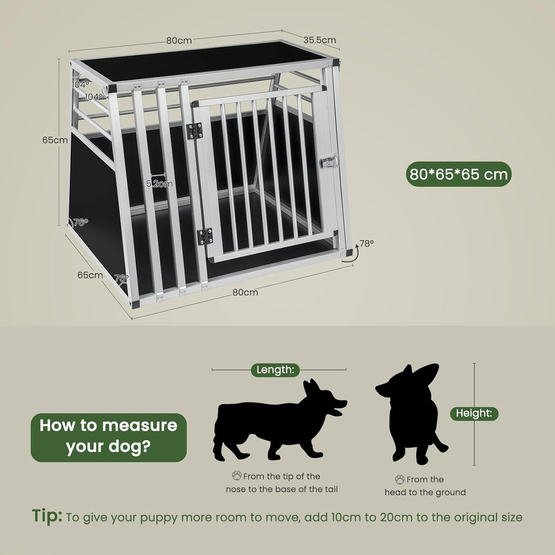 EUGAD Hundetransportbox Alu Hundebox Reisebox Autobox für grosse Hunde Husky Samojede Weimaraner Bor