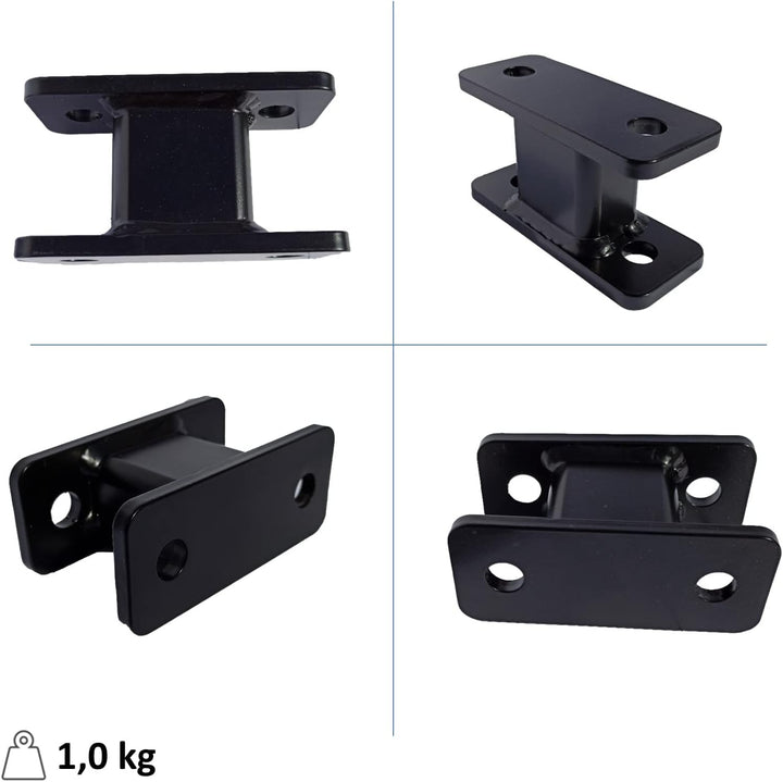 XIMPLIO Anhängerkupplung Verlängerung 125 mm Hakenverlängerung Adapter für Flanschkugel AHK 2 Loch 9