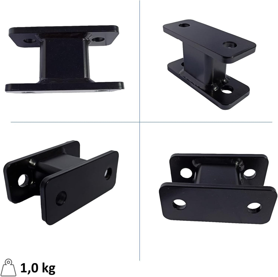 XIMPLIO Anhängerkupplung Verlängerung 100 mm Hakenverlängerung Adapter für Flanschkugel AHK 2 Loch 9