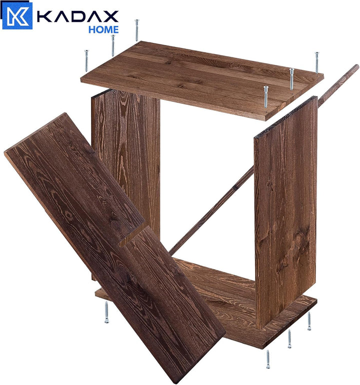 KADAX Weinregal aus Holz, 52 x 25.5 x 52 cm, Grosses Flaschenregal für viele Weinflaschen, rustikale