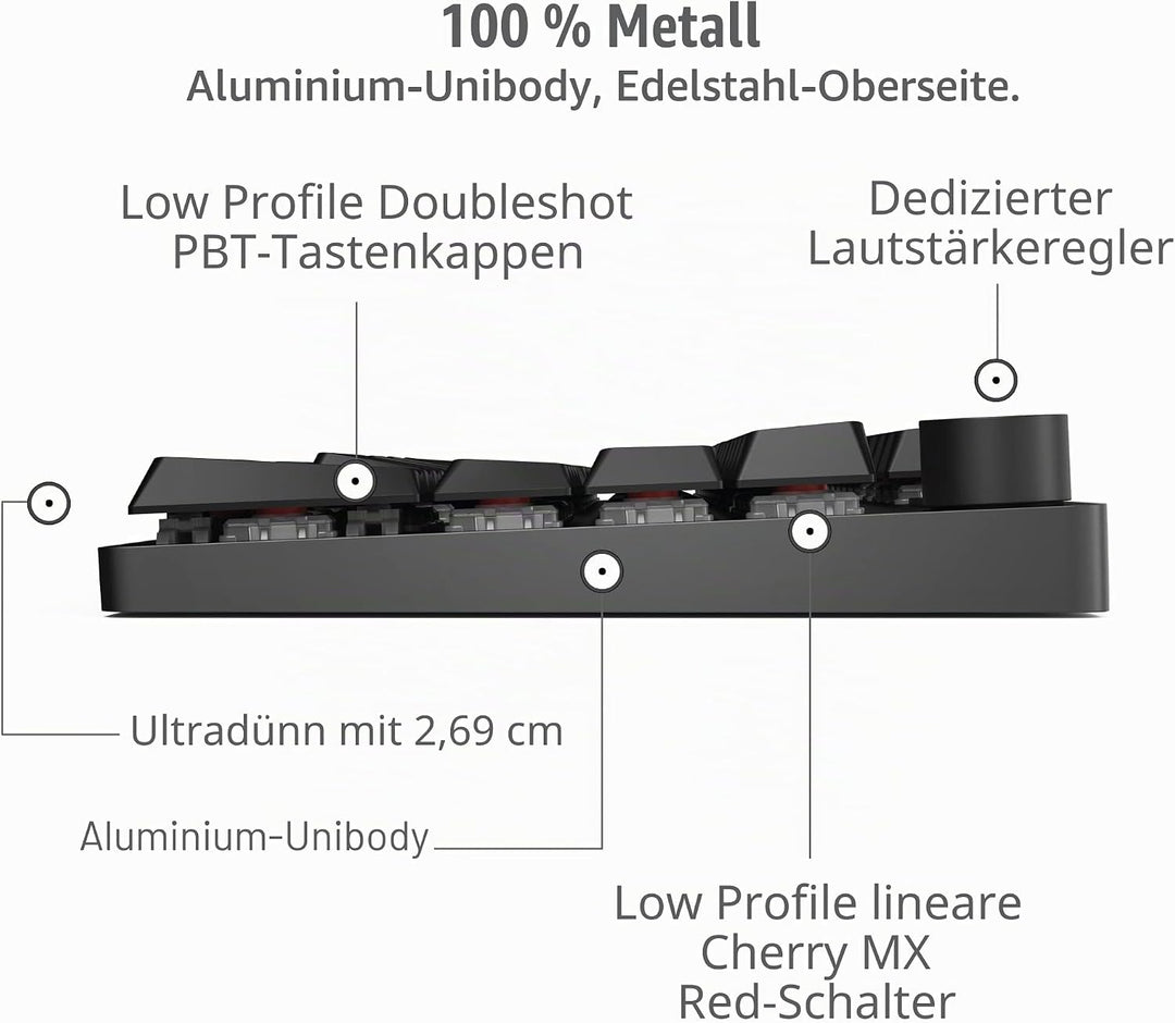 Das Keyboard MacTigr kabelgebundene mechanische Tastatur - Niedrigprofil Schalter, für Apple Nutzer,