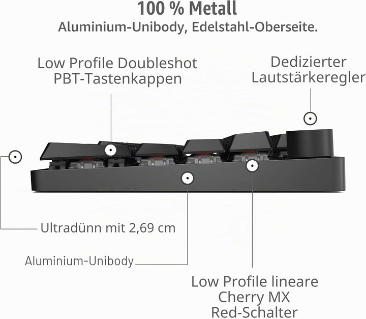 Das Keyboard MacTigr kabelgebundene mechanische Tastatur - Niedrigprofil Schalter, für Apple Nutzer,