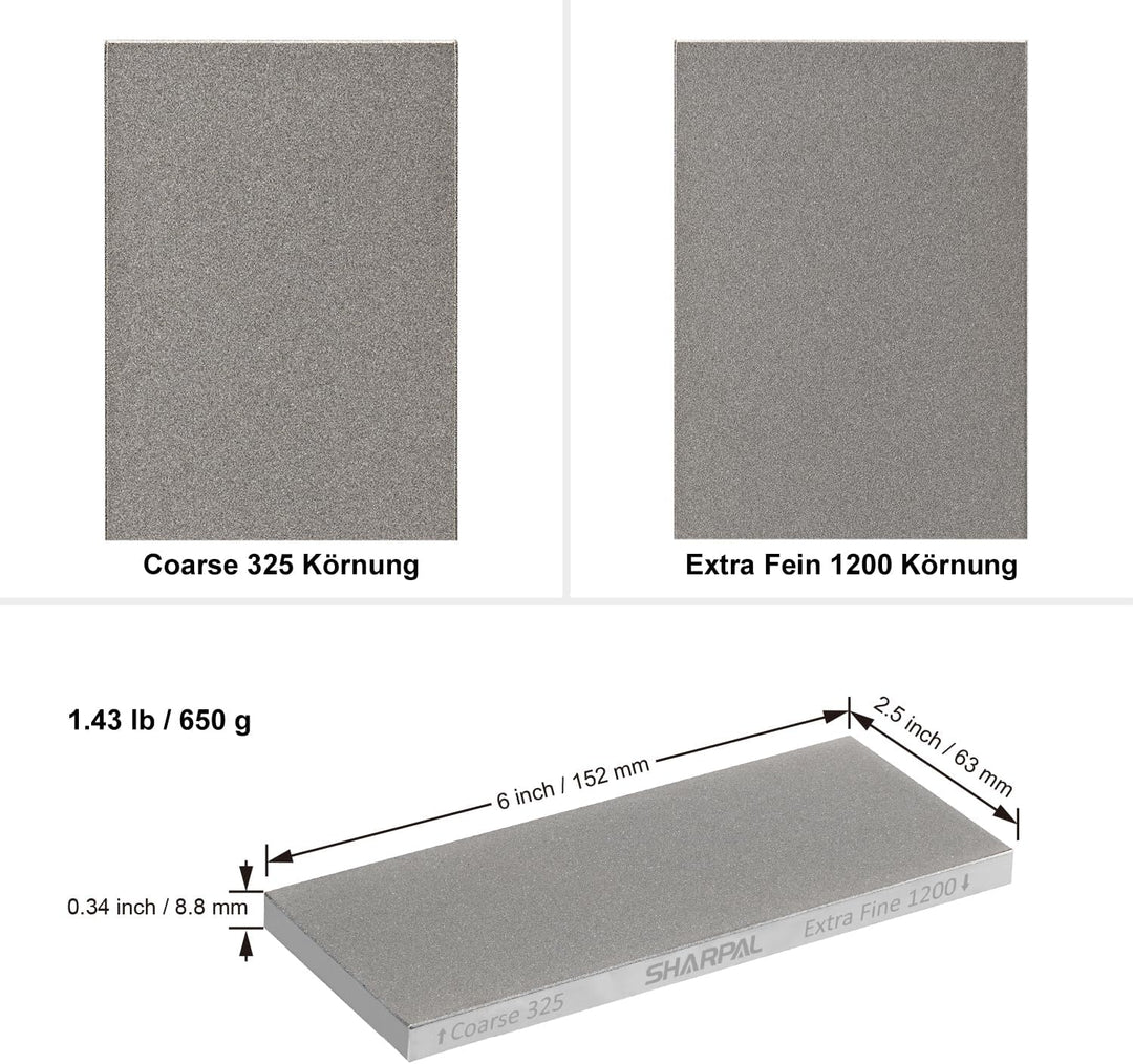 SHARPAL 156N Diamant-Schleifstein Abziehstein mit Aufbewahrungsbox, Dual Körnung, grob/extrafein, We