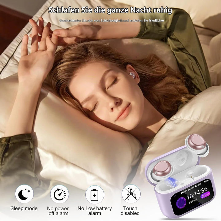 ZYHKON Bluetooth Kopfhörer, Bluetooth 5.4 Schlafkopfhörer In Ear mit Touchscreen, 48H Spielzeit Mini