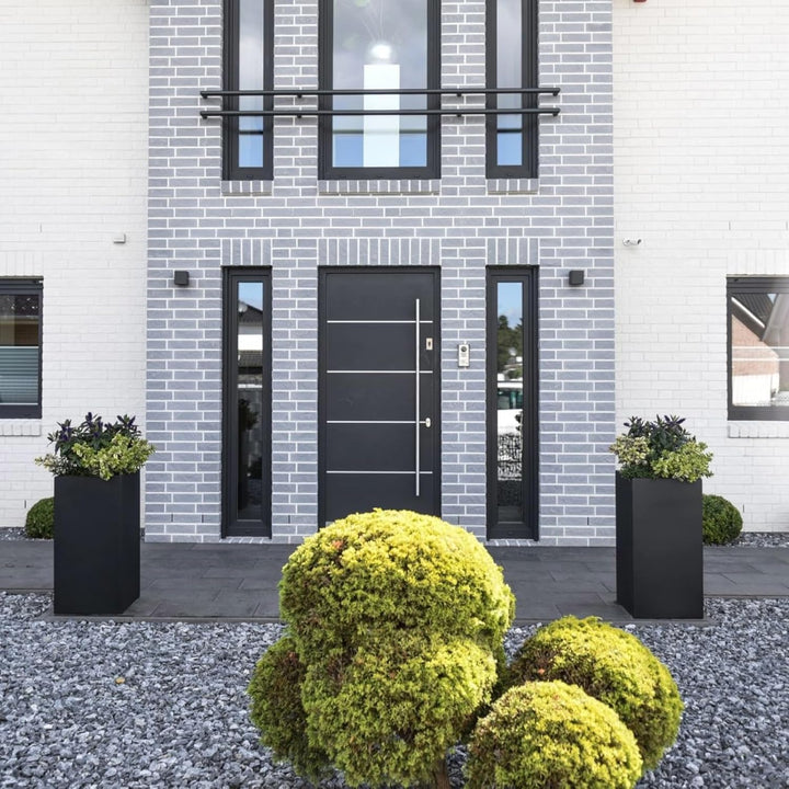 VIVANNO Pflanzkübel Blumenkübel Übertopf Säule Fiberglas Anthrazit Block 80x40x40, 80x40x40 cm Anthr