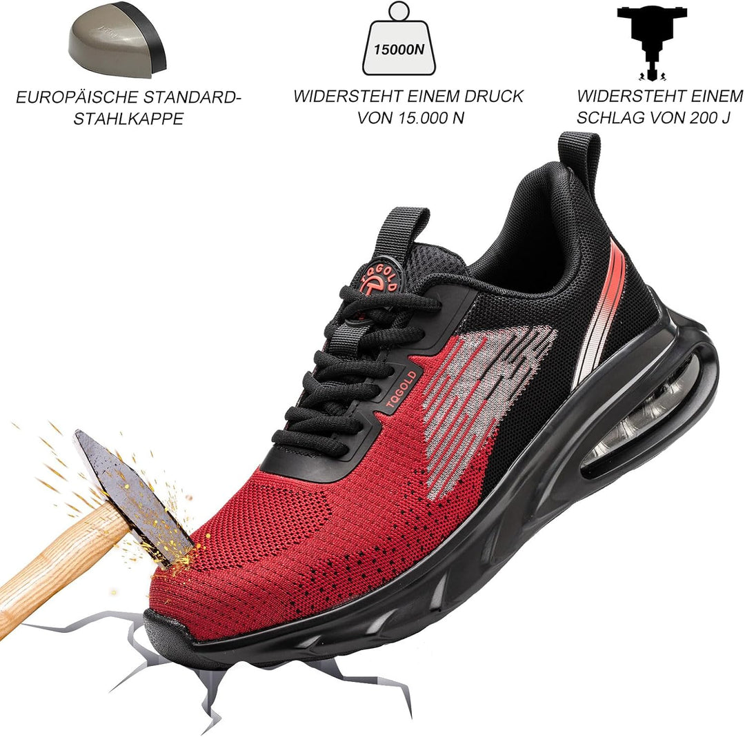 tqgold Sicherheitsschuhe Herren Damen Leicht Arbeitsschuhe Sportlich Schutzschuhe Stahlkappenschuhe