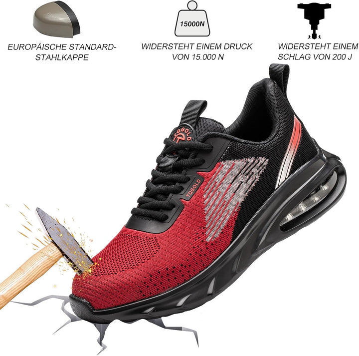 tqgold Sicherheitsschuhe Herren Damen Leicht Arbeitsschuhe Sportlich Schutzschuhe Stahlkappenschuhe