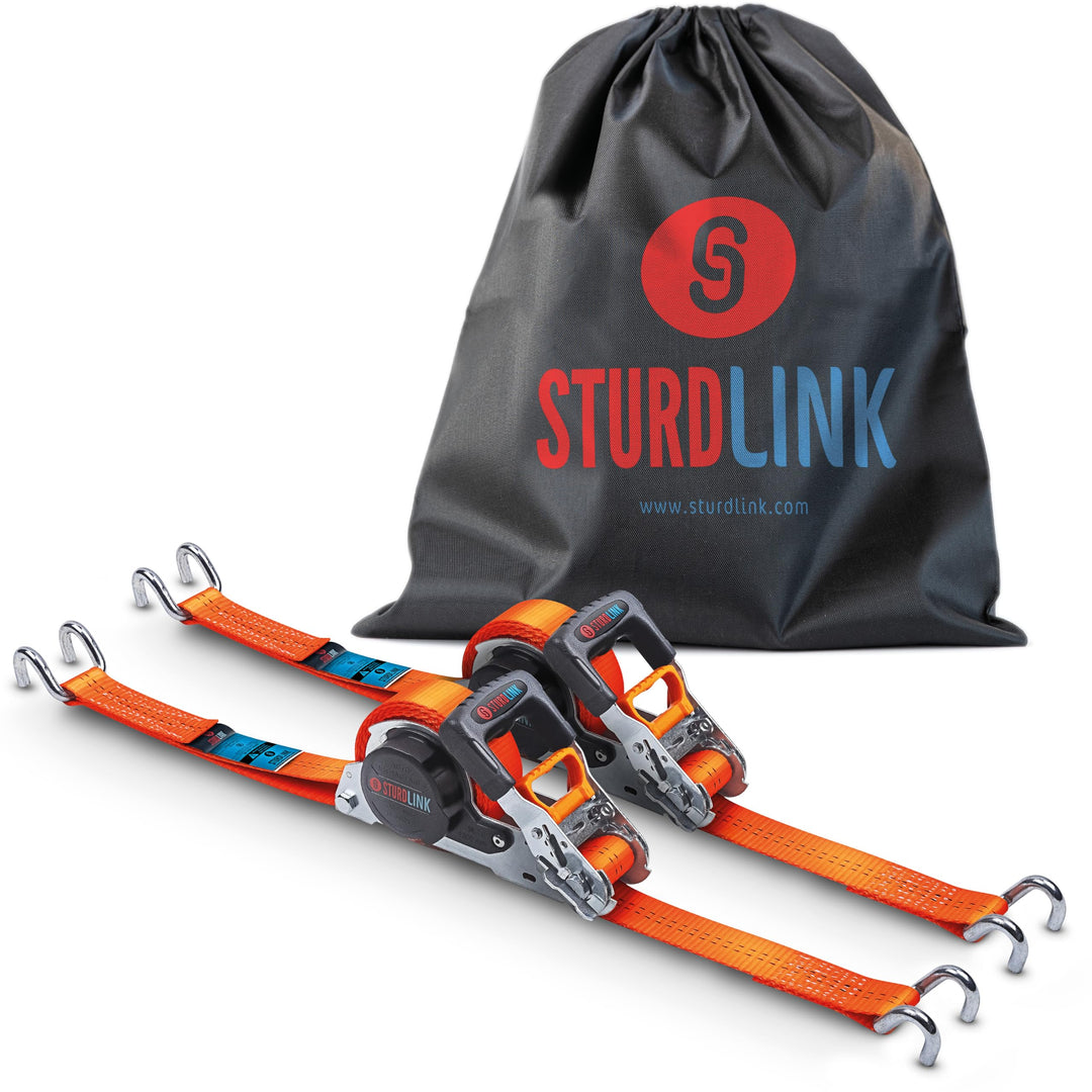 Automatik Spanngurt 5m 35mm mit U Haken 1000kg / 2000kg | Set von 2 Spanngurte Selbstaufrollend | Au