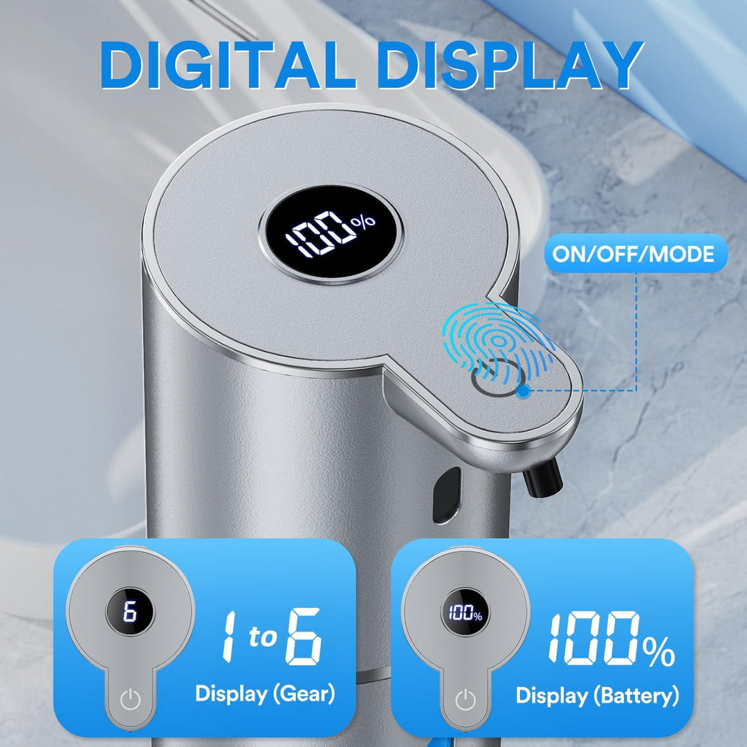 Seifenspender Automatisch mit digitaler Anzeige,380ml Elektrischer Seifenspender mit Sensor,Wandmont