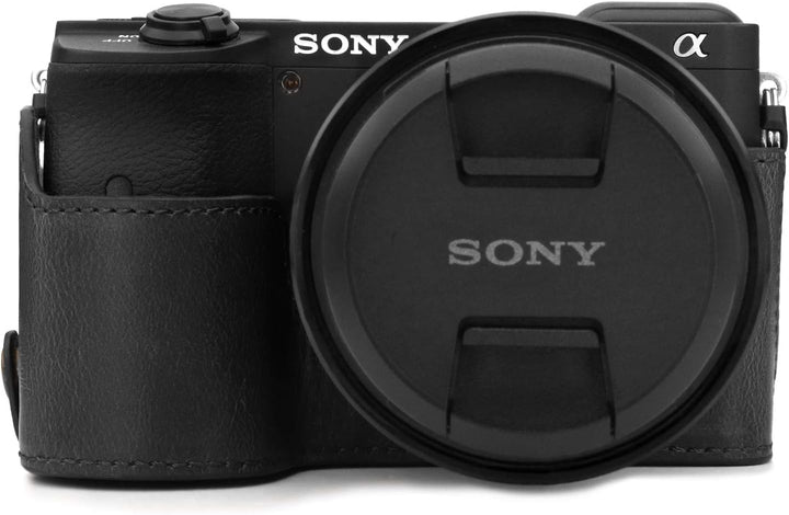 MegaGear MG1807 Ever Ready Kameratasche aus Leder, für Sony Alpha A6600, Schwarz, schwarz