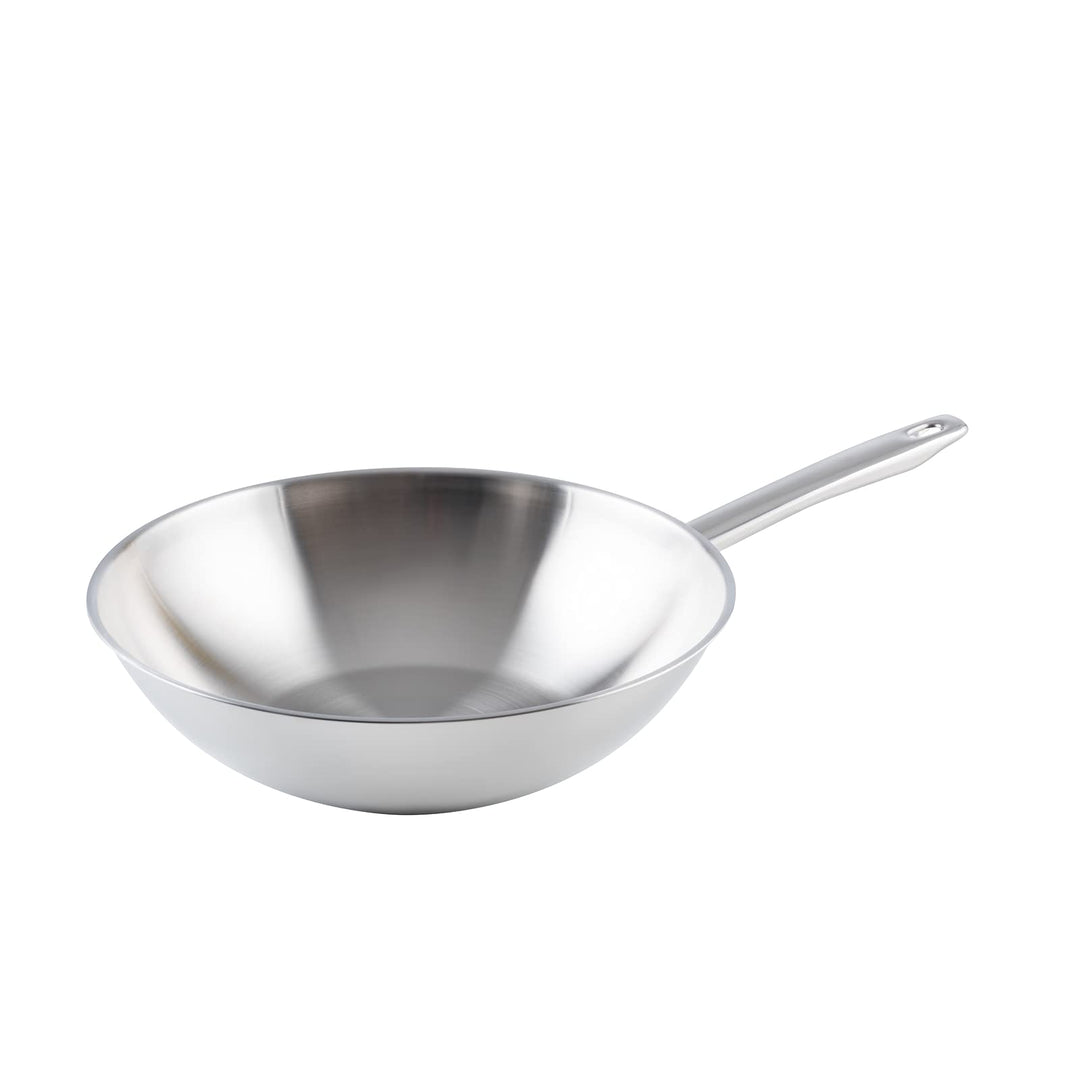 Riess Kelomat, 1952-043, Cristal Wok, Durchmesser 30 cm, silberfarben, Edelstahl, Solide Qualität