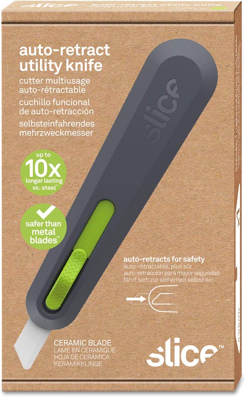 Slice 10554 | Sicherheits-Cuttermesser mit automatischem Klingenrückzug | robusten Griff aus glasfas