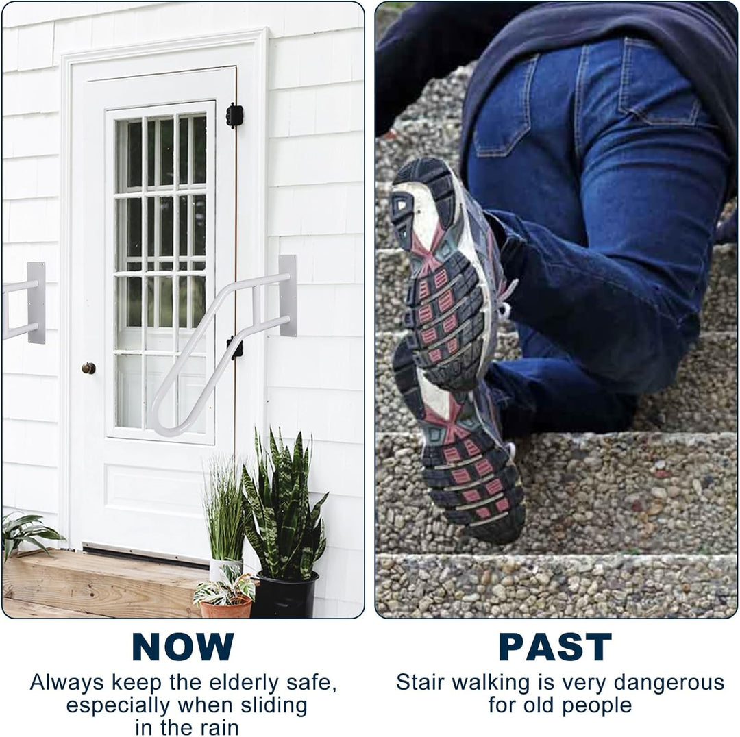 Treppe Handläufe, Edelstahl Treppengeländer Handlauf mit Beschlägen für 1-5 Stufen, Hochbelastbare H