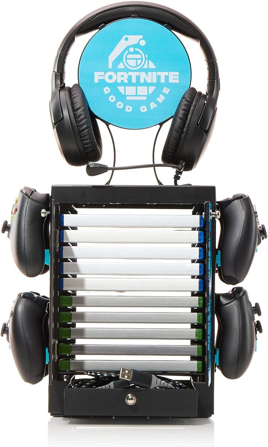 Numskull Offizieller Fortnite Good Game Gaming-Locker & Aufbewahrungsständer – Platz für 10 Spiele/D
