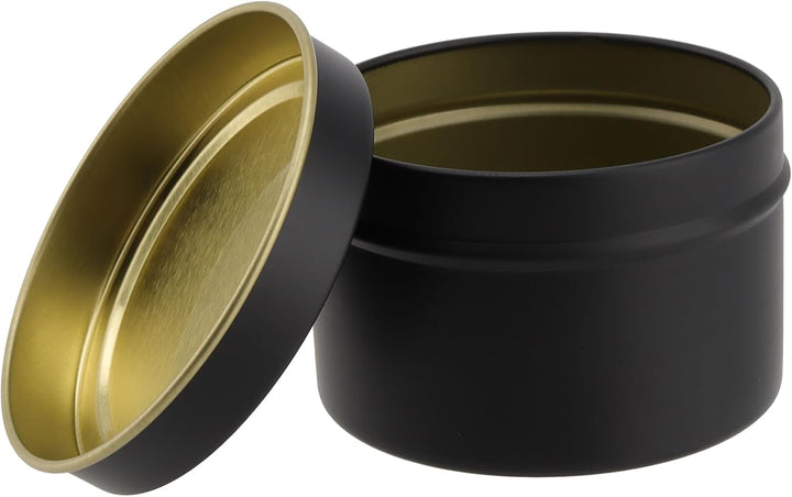 YIXNSW 24 Stück Kerzendosen Schwarz, 120ml Runde Metalldosen Leer mit Deckel, Kerzenbehälter für DIY
