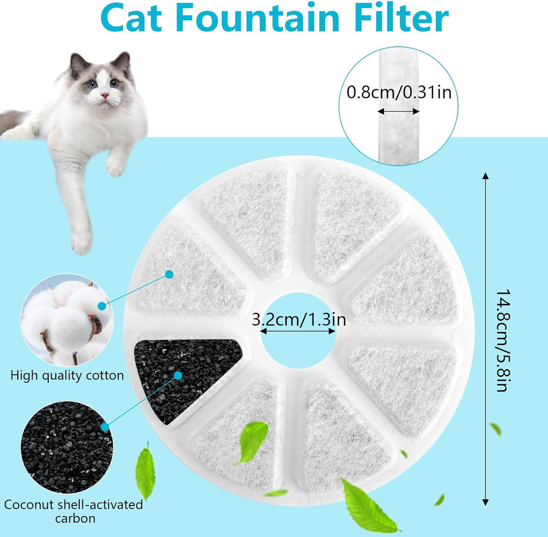 12 Stück Katzenbrunnen Filter für Philips PAW3210/02 Trinkbrunnen,Dreifaches Filtersysteme Aktivkohl