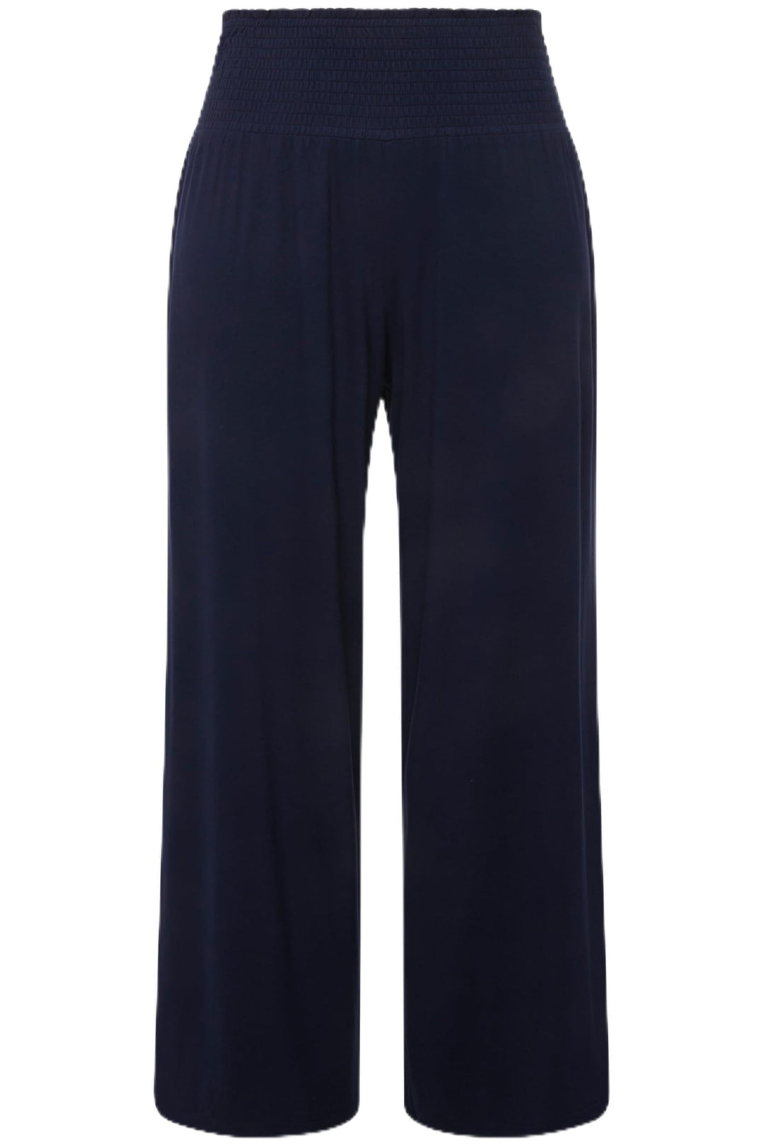 Ulla Popken Damen Marlenehose, Weites Bein, Breiter Elastikbund Schlupfhose 32W / 32L Schwarz, 32W /
