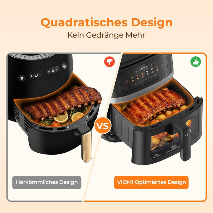 VIOMI VORTEX Heissluftfritteuse 7L Air Fryer, 2000W,Ober- und Unterhitze, 12 Voreingestellte Kochpro