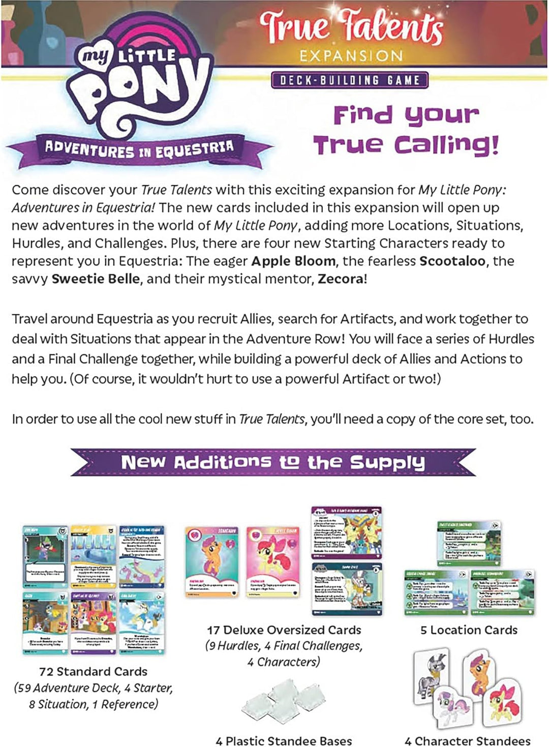 My Little Pony: Adventures in Equestria Deck-Building Game True Talents Expansion - Neue Charaktere/
