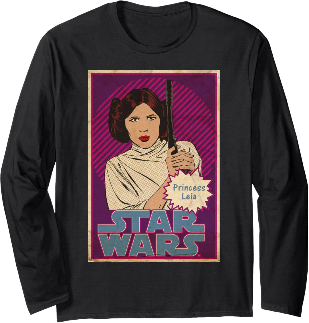 Star Wars Princess Leia Pop Art Portrait Langarmshirt