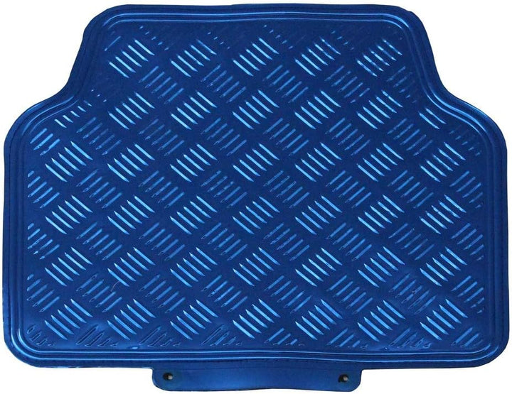 JVL 01-693 Titan Automatten-Set Metallisch mit Gummirückseite, Blau 4-teilig, Blau