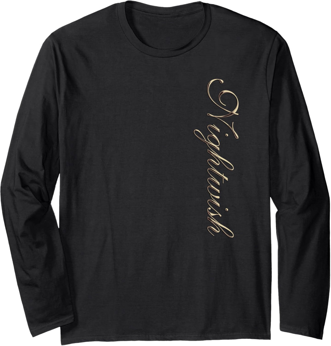 Nightwish Logo Goldene Vertikale Langarmshirt